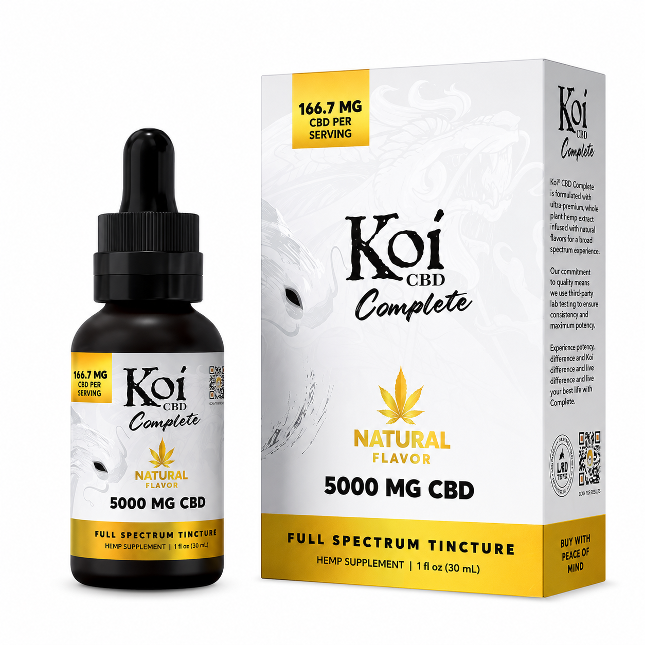 3da89357-a135-483c-9fb2-ea8966e0b1ab Koi Complete Full Spectrum CBD Tincture 30ml 5000mg | Natural Hemp Flavor - Image 1