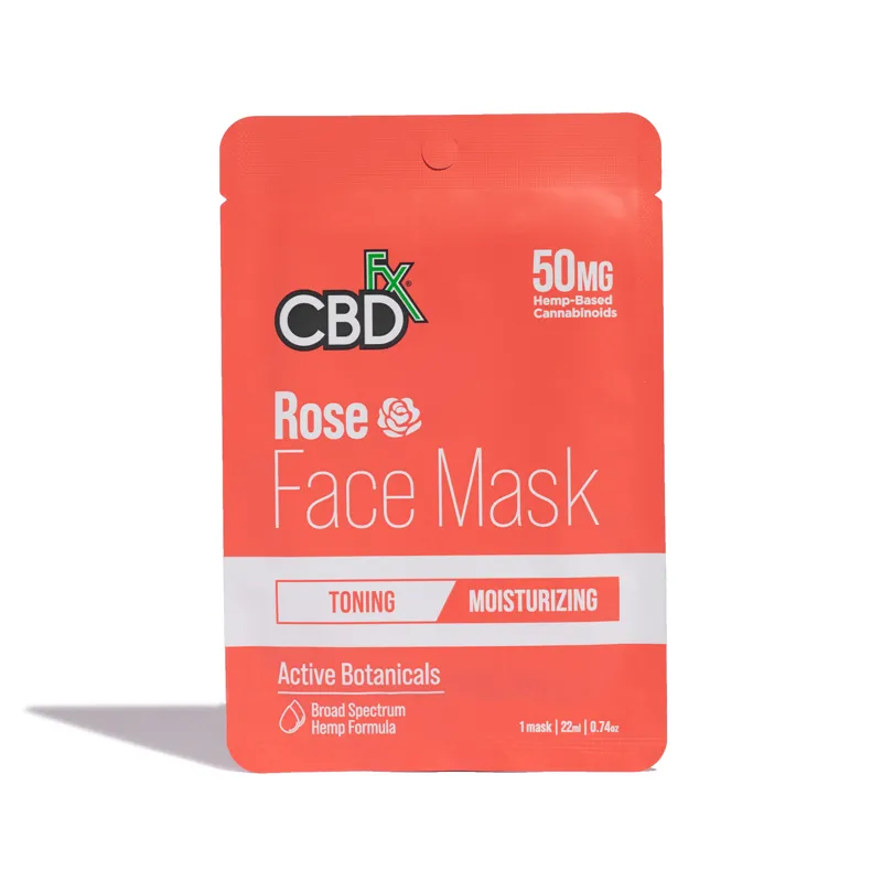 CBDFX-50MG-Rose-Face-Mask CBDfx CBD Hemp Face Mask 20mg - Image 1