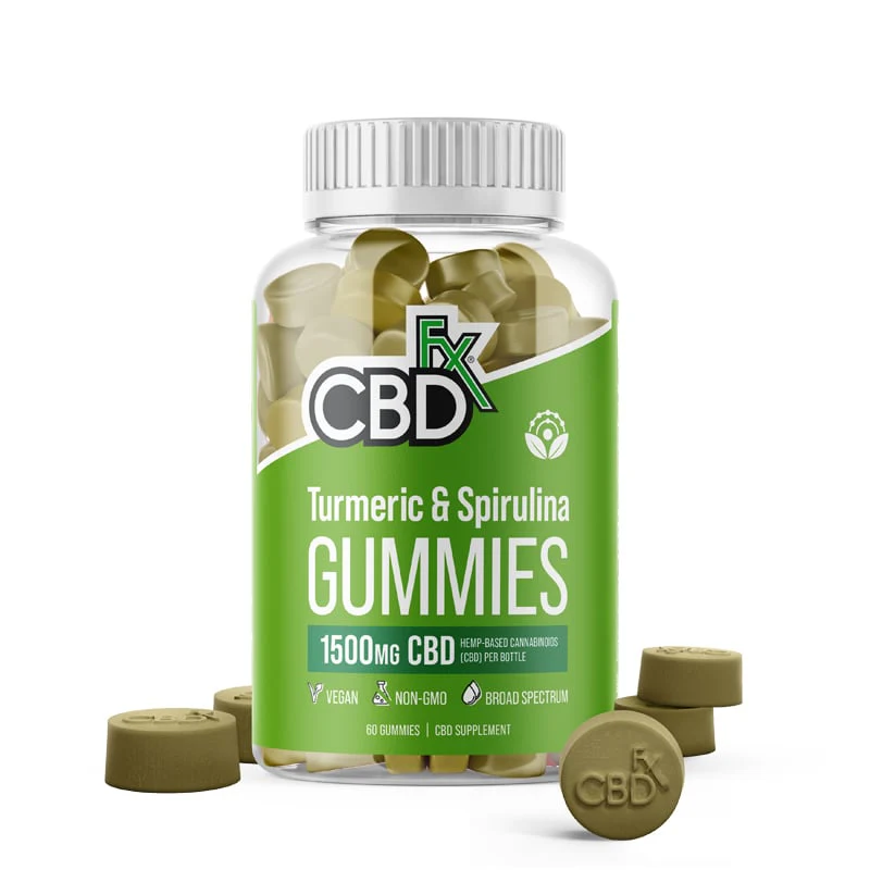 cbdfx-photo-render-gummies-turmeric-spirulina-bottle-1500mg-jul-26-2022_c13de252-343c-43d1-b06f-30aa9a40bd0e CBDfx Turmeric and Spirulina Gummies - Image 1