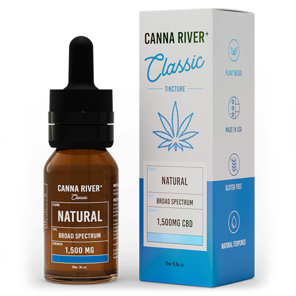 natural Canna River Broad Spectrum CBD Classic Tincture - Image 1