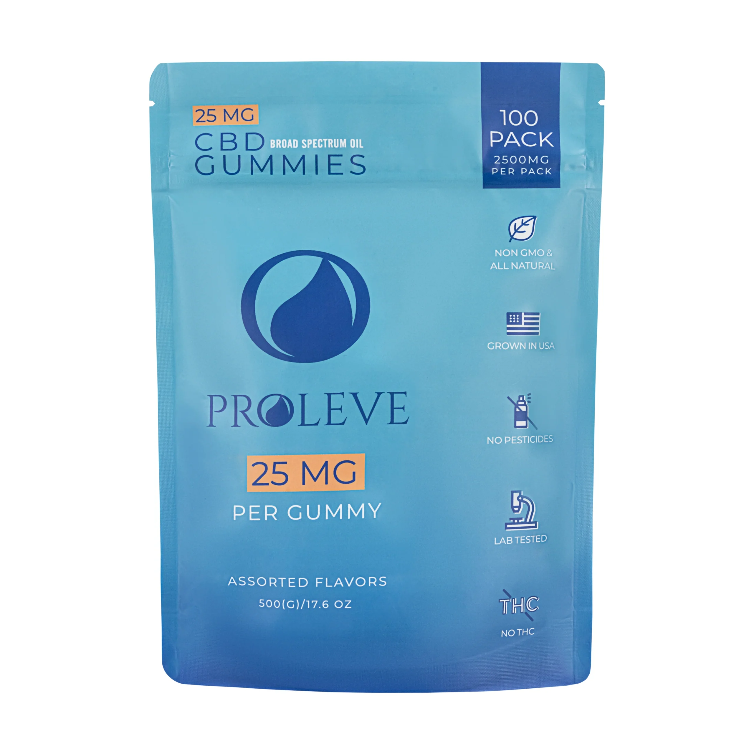 prolevebroadspec25mg100ct 25mg Broad Spectrum CBD Gummies | 100 Count - Image 1
