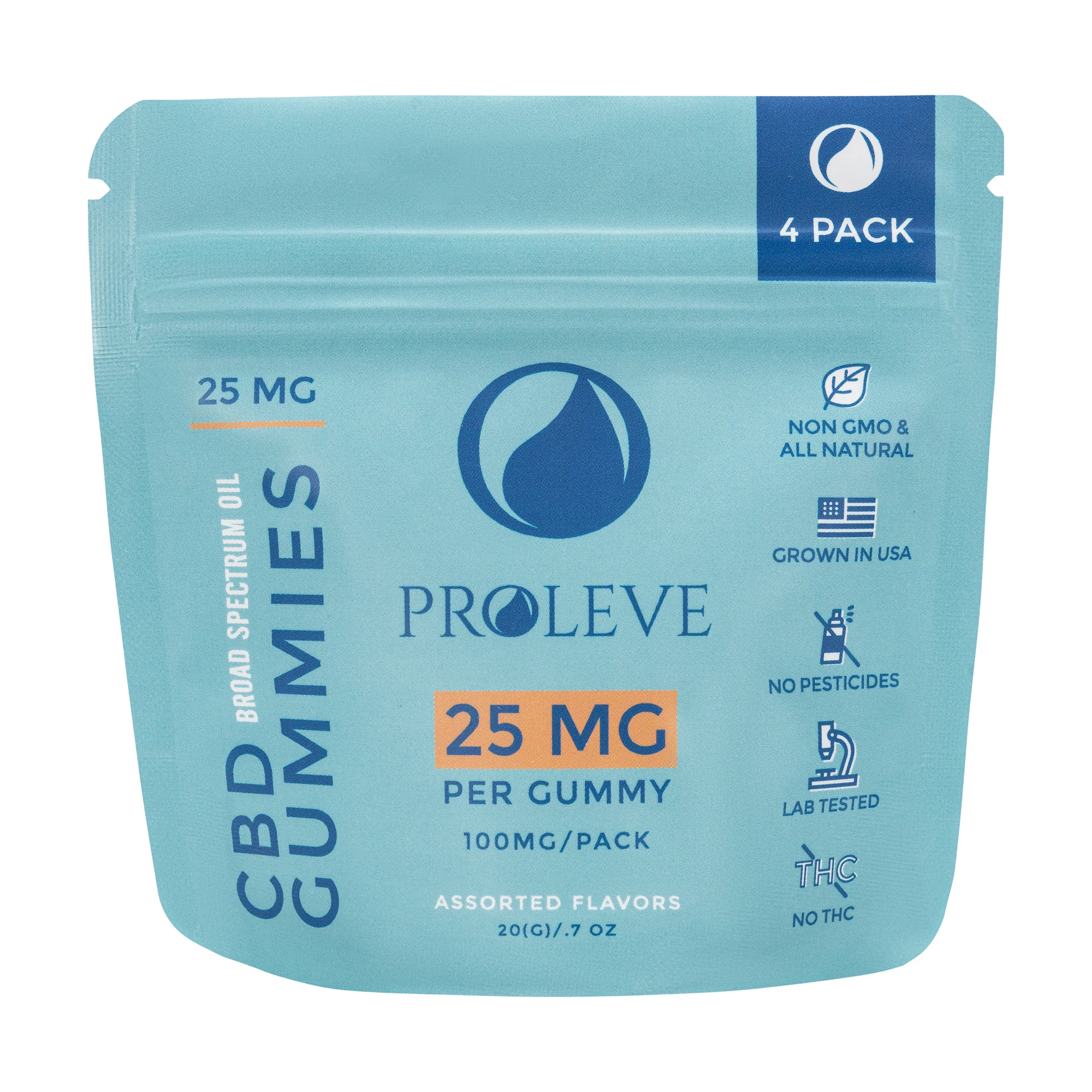prolevebroadspec25mg4ct 25mg Broad Spectrum CBD Gummies | 4 Count - Image 1