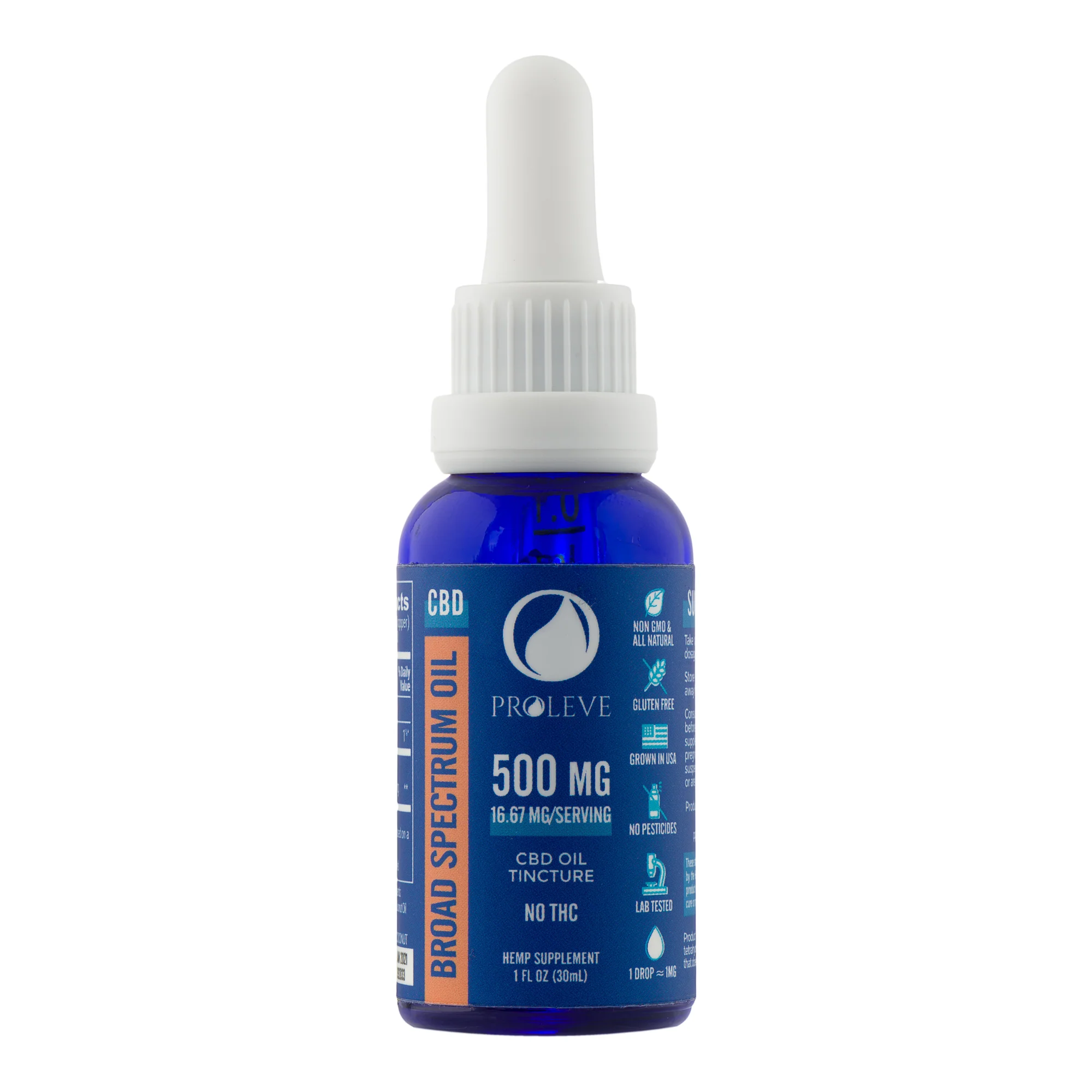 prolevebroadspecOil500mg 500mg Broad Spectrum CBD Tincture - Image 1