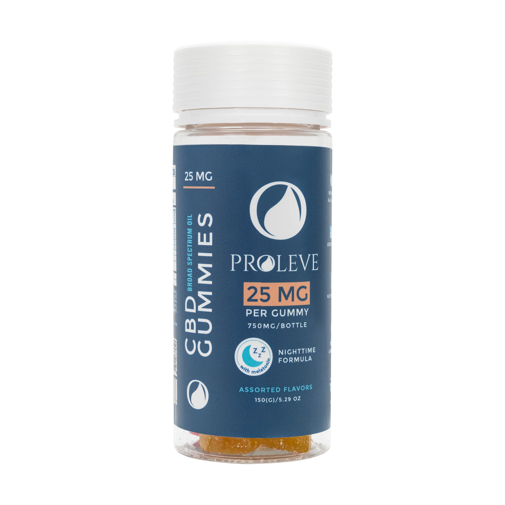 prolevebroadspecnightime25mg30ct 25mg Broad Spectrum CBD PM Sleep Gummies | 30 Count - Image 1