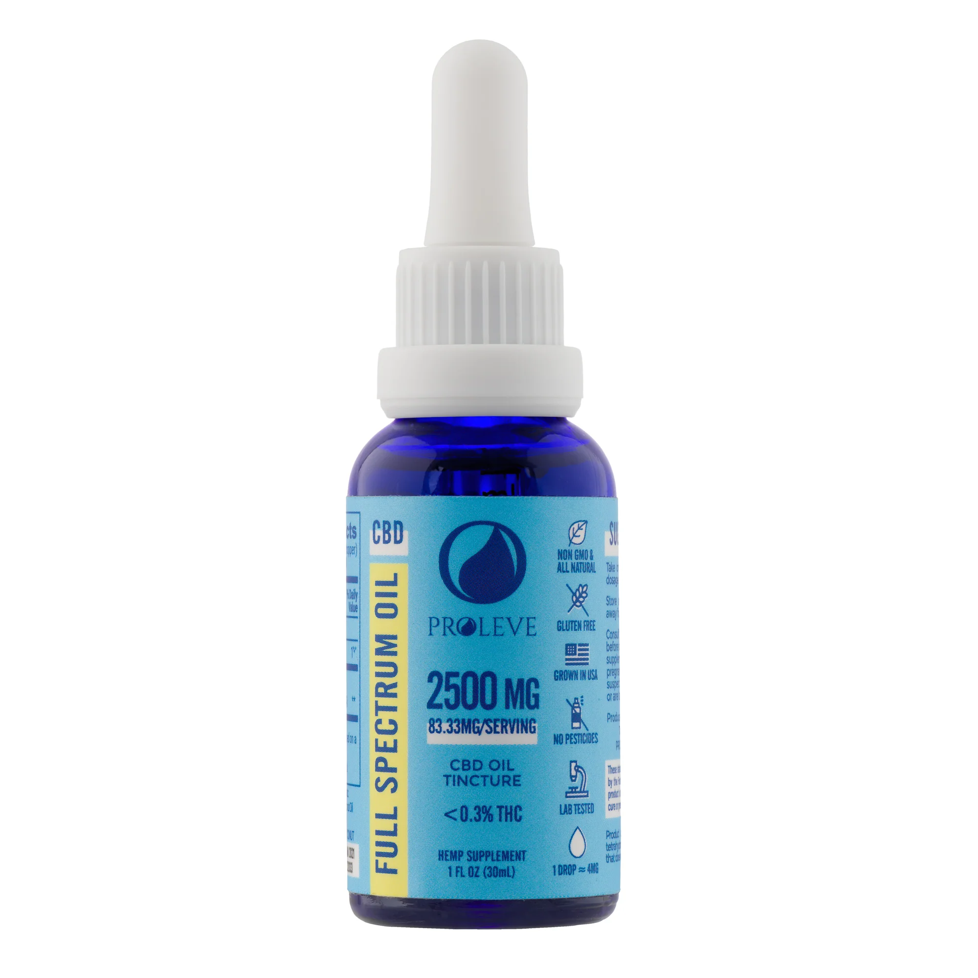 prolevefullspecoil2500mg 2500mg Full Spectrum CBD Tincture - Image 1